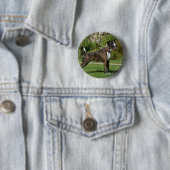 Brindle Boxer Dog Show Stance Ronde Button 5,7 Cm (In situ)