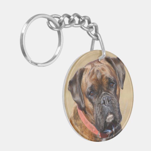 Brindle Boxer Dog Sleutelhanger (Voorkant Links)
