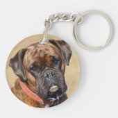 Brindle Boxer Dog Sleutelhanger (Achterkant)