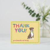Brindle Boxer Fun Colorful Floral Letters          Bedankkaart (Staand voorkant)
