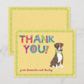 Brindle Boxer Fun Colorful Floral Letters          Bedankkaart (Voorkant / Achterkant)