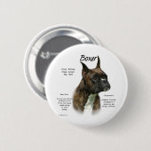 Brindle Boxer Geschiedenis Ronde Button 5,7 Cm (Voorkant /achterkant)