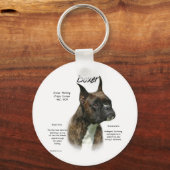 Brindle Boxer Geschiedenis Sleutelhanger (Voorkant)