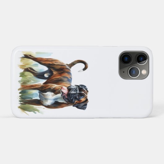 Brindle Boxer in de Waterverf Case-Mate iPhone Case (Achterkant (horizontaal))