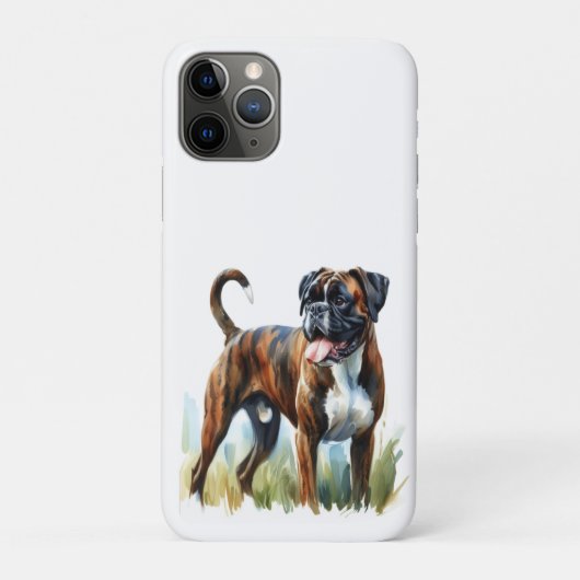 Brindle Boxer in de Waterverf Case-Mate iPhone Case (Achterkant)