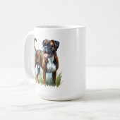 Brindle Boxer in de Waterverf Koffiemok (Voorkant links)