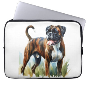 Brindle Boxer in de Waterverf Laptop Sleeve
