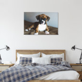 Brindle Boxer Puppy Canvas Afdruk (Insitu (Slaapkamer))