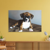 Brindle Boxer Puppy Canvas Afdruk (Insitu (Woonkamer))