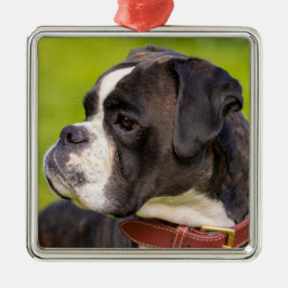 Brindle Boxer Puppy Dog Metalen Ornament