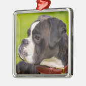 Brindle Boxer Puppy Dog Metalen Ornament (Links)
