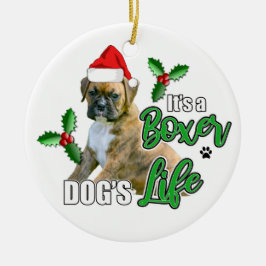 Brindle Boxer Puppy kerstversiering Keramisch Ornament