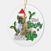 Brindle Boxer Puppy kerstversiering Keramisch Ornament (Links)