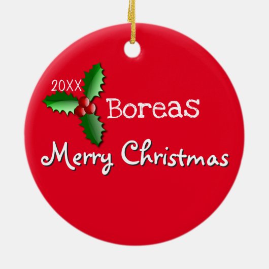 Brindle Boxer Puppy kerstversiering Keramisch Ornament (Achterkant)