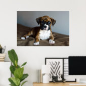 Brindle Boxer Puppy Poster (Thuiskantoor)