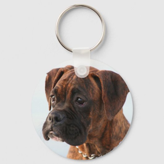 Brindle boxer puppy sleutelhanger (Voorkant)