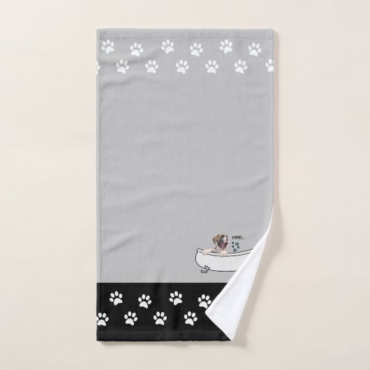 Brindle Boxer Puppy - Thleed Bathroom Decor - Grij Bad Handdoek (Handdoek)