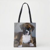 Brindle Boxer Puppy Tote Bag (Voorkant)