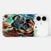Brindle Boxer Waterverf Art Case-Mate iPhone Case (Achterkant (horizontaal))