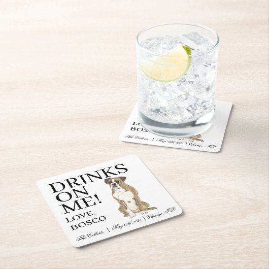 Brindle Boxer Wedding Kartonnen Onderzetters (Insitu)