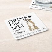 Brindle Boxer Wedding Kartonnen Onderzetters (Schuin)