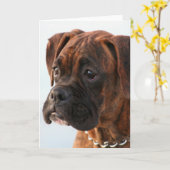 Brindle boxerpuppy wenskaart kaart (Gele Bloem)