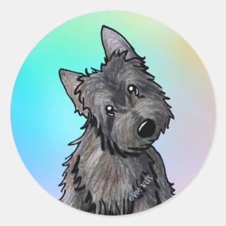 Brindle Cairn Terrier Ronde Sticker