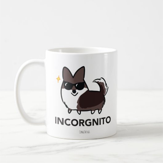 Brindle Cardigan Corgi Incorgnito Mok (Links)