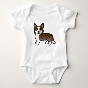 Brindle Cardigan Welsh Corgi Cartoon Dog Romper