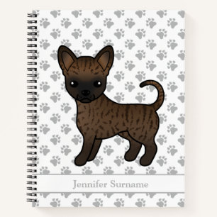 Brindle Chihuahua-hond met gladde vacht & aangepas Notitieboek