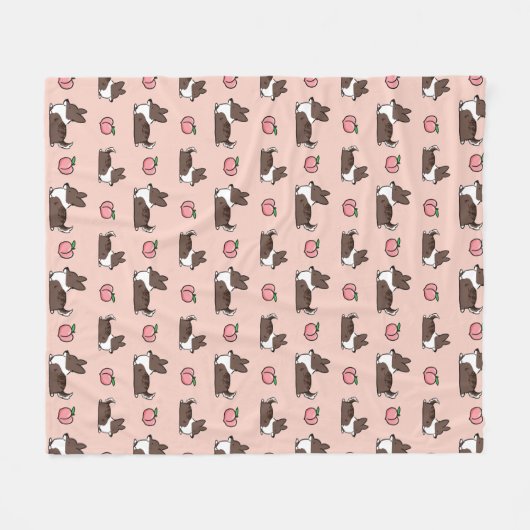 Brindle Corgi Peach Sploot Fleece Blanket (Voorkant (Horizontaal))
