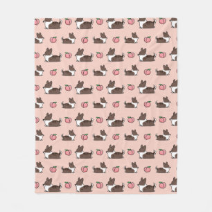 Brindle Corgi Peach Sploot Fleece Blanket Deken
