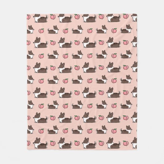 Brindle Corgi Peach Sploot Fleece Blanket Deken (Voorkant)