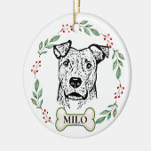Brindle Dog gepersonaliseerde handtekening Keramisch Ornament (Links)
