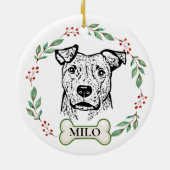 Brindle Dog gepersonaliseerde handtekening Keramisch Ornament (Achterkant)