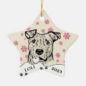 Brindle Dog gepersonaliseerde handtekening Keramisch Ornament (Voorkant)