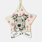 Brindle Dog gepersonaliseerde handtekening Keramisch Ornament (Links)