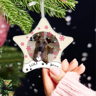 Brindle Dog gepersonaliseerde handtekening Keramisch Ornament