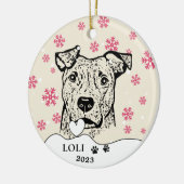 Brindle Dog gepersonaliseerde handtekening Keramisch Ornament (Links)