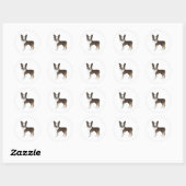 Brindle en White Boston Terrier Cute Dog Ronde Sticker (Vel)