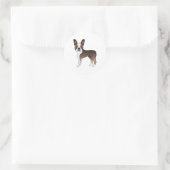 Brindle en White Boston Terrier Cute Dog Ronde Sticker (Tas)