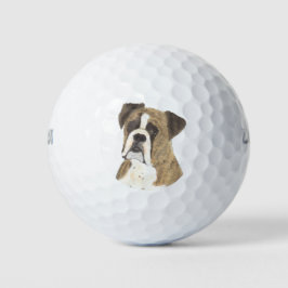 Brindle en White Boxer Dog Golfballen