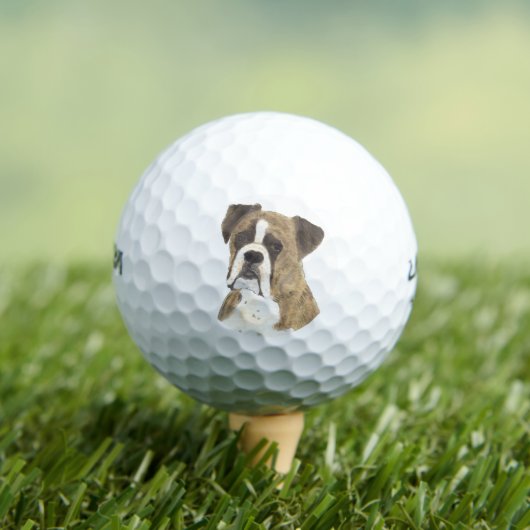 Brindle en White Boxer Dog Golfballen (Insitu Shirt)