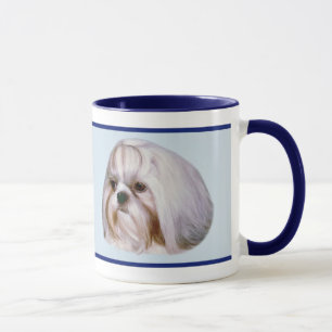 Brindle en White Shih Tzu Dog Mok