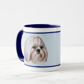 Brindle en White Shih Tzu Dog Mok (Voorkant links)