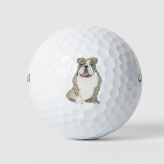 Brindle English Bulldog Golfballen (Voorkant)