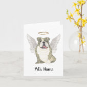 Brindle English Bulldog Sympathy Memorial Kaart (Gele Bloem)