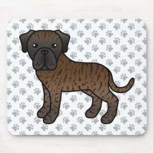 Brindle English Mastiff Cute Cartoon Dog Muismat