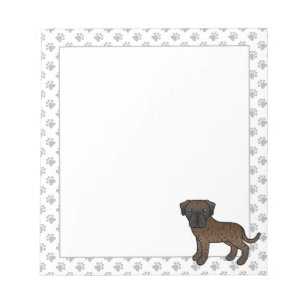 Brindle English Mastiff Cute Cartoon Dog Notitieblok