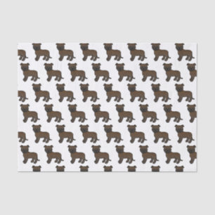 Brindle English Staffie Cute Cartoon Dog Patroon Tissuepapier